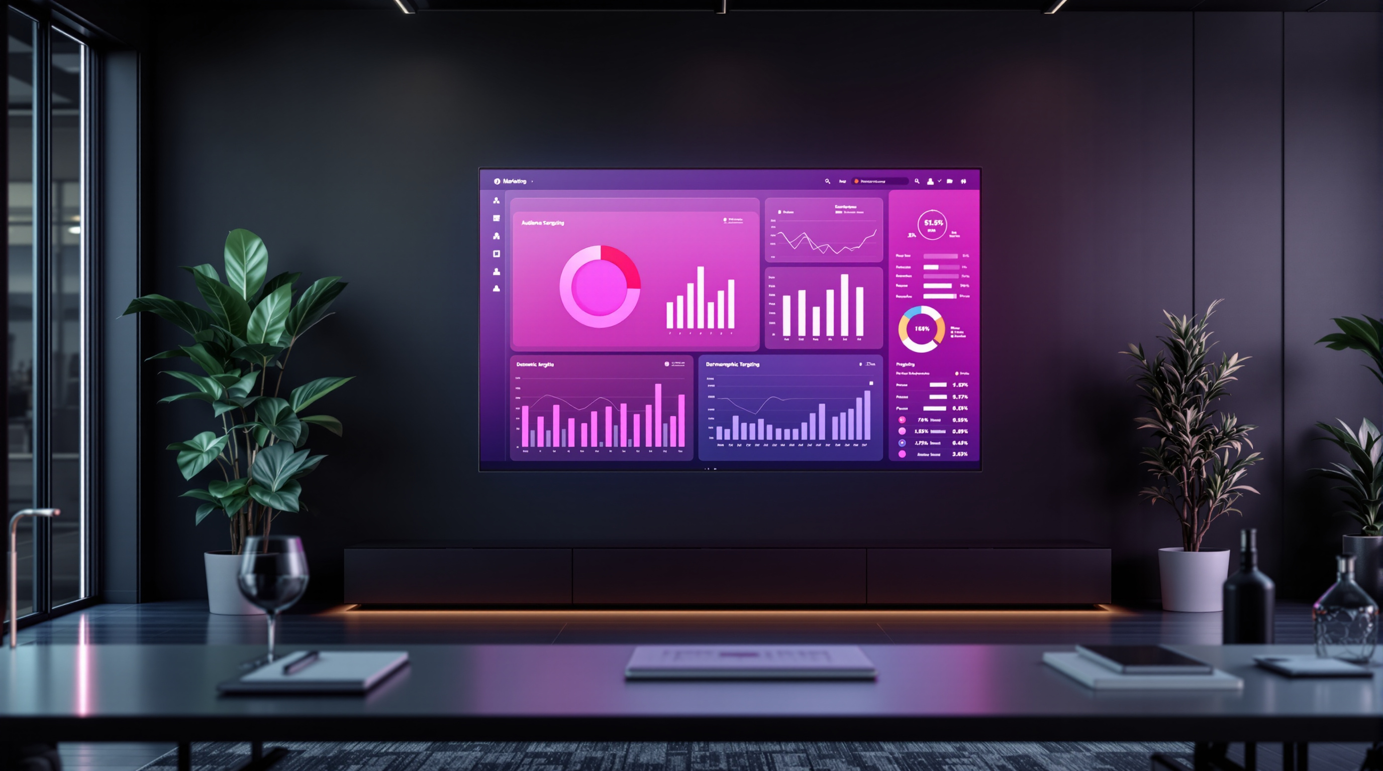 Tableau de bord de ciblage publicitaire avec segments d'audience
